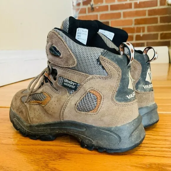 Vasque Breeze Mid Waterproof Boots Size 4 Youth Brown Leather Hiking