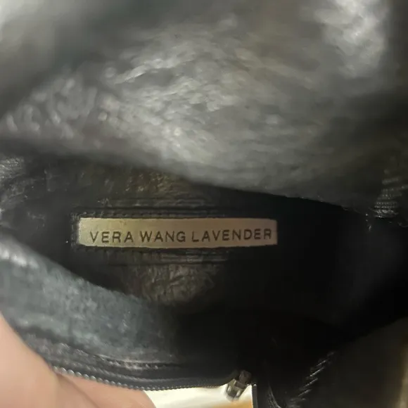 Vera Wang Lavender Women’s Leather Black Over The Knee Zip Side Boots- Size 6