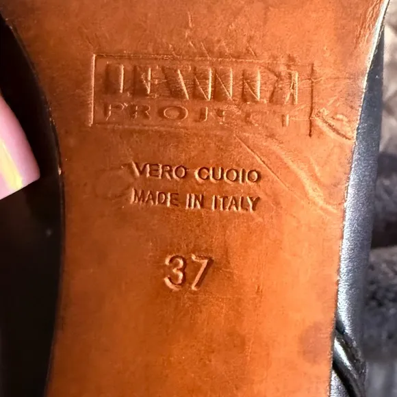 Vero Cuoio Lesilla Project Italian leather cowboy boots high heel US7 black