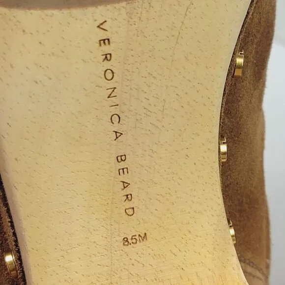 Veronica Beard Decker Suede Chelsea Clog Boots Cheatnut Size 8.5