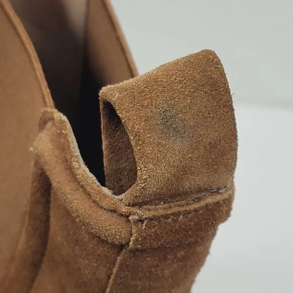 Veronica Beard Decker Suede Chelsea Clog Boots Cheatnut Size 8.5