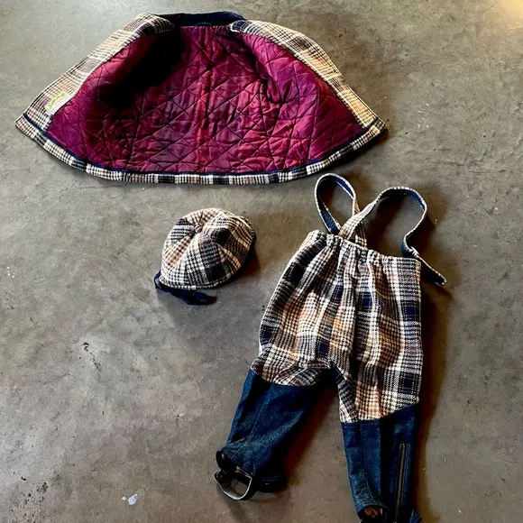 Very Rare Antique Child’s Custom Tailored, Coat, Hat and Overalls