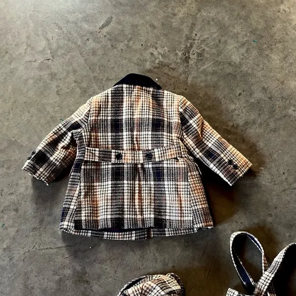 Very Rare Antique Child’s Custom Tailored, Coat, Hat and Overalls