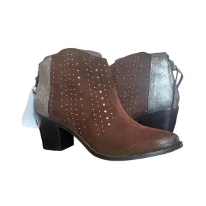 Very Volatile Woman Zeke Brown Leather Studded Boots
