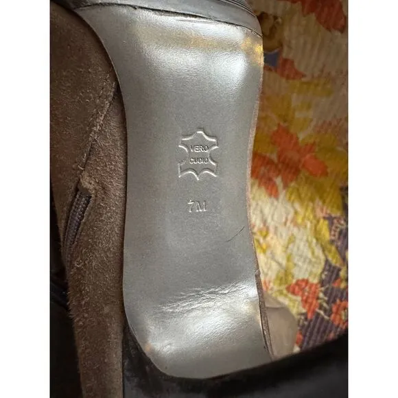 Via‎ Spiga Brown Suede Boots Sz 7MStiletto  3.5&quot; Heel