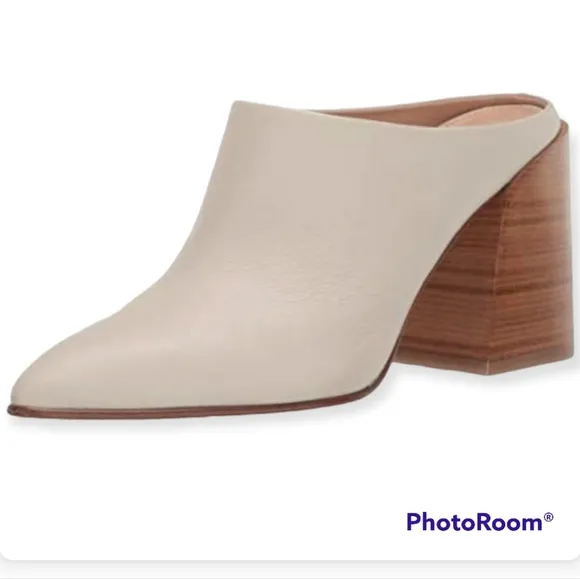 Via Spiga Leather Ella  Pointed-toe Slip on Leather Mules Pumps