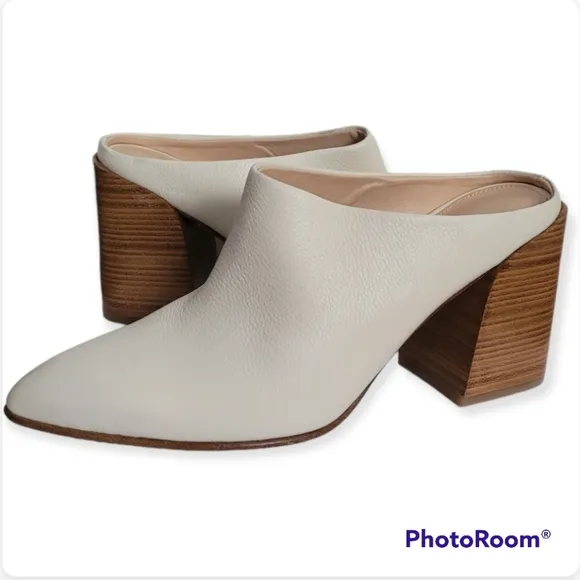 Via Spiga Leather Ella  Pointed-toe Slip on Leather Mules Pumps