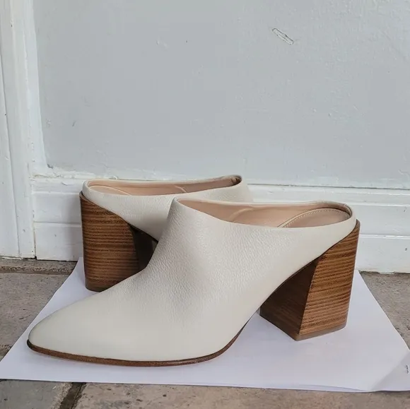 Via Spiga Leather Ella  Pointed-toe Slip on Leather Mules Pumps