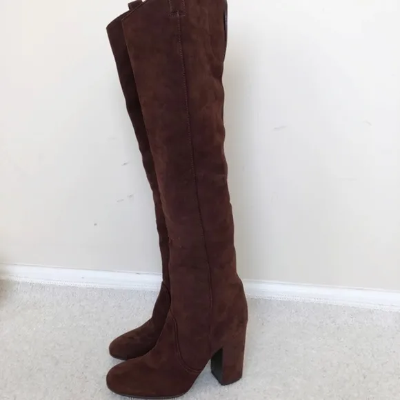 Vibram brown suede knee high boots