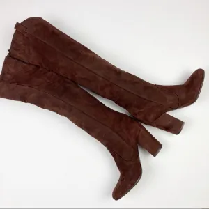 Vibram brown suede knee high boots