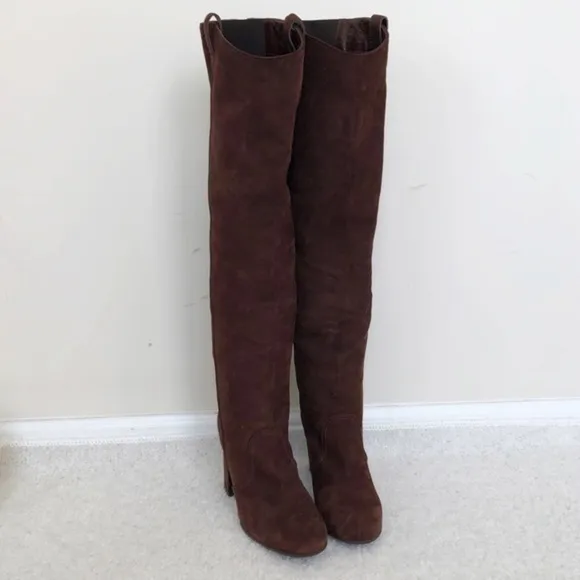 Vibram brown suede knee high boots