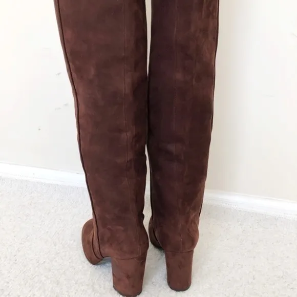 Vibram brown suede knee high boots