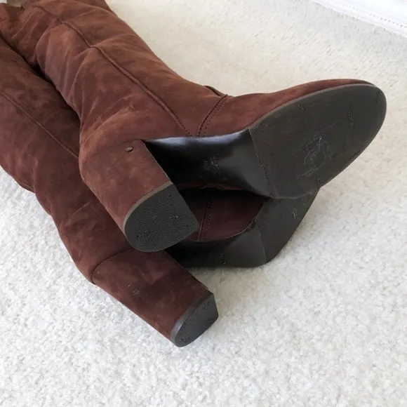 Vibram brown suede knee high boots