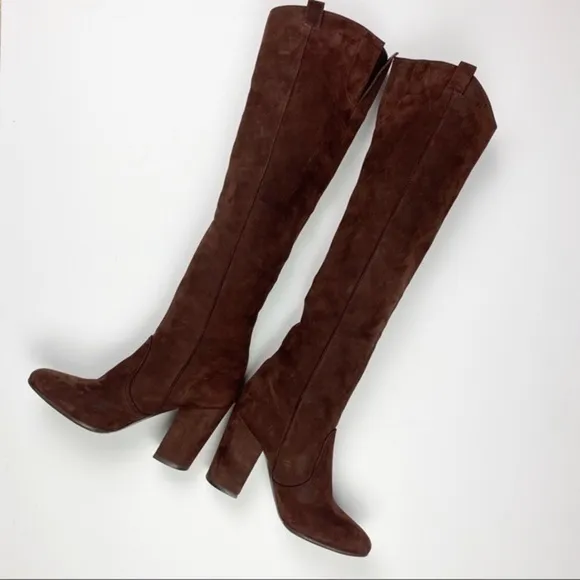 Vibram brown suede knee high boots