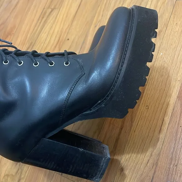 Vic Matie Leather Platform Boots, Made in Italy