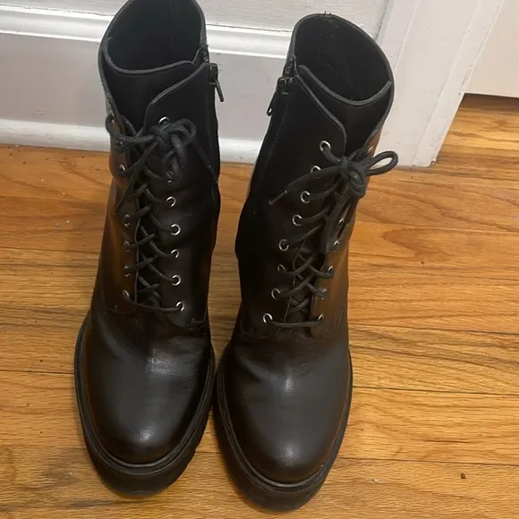 Vic Matie Leather Platform Boots, Made in Italy