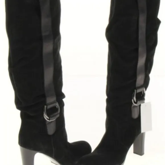 Vicini Tapeet suede heeled boots womens size 6.5/37 EU