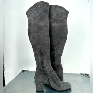 VINCE Blythe Over the Knee Grey Suede Boots