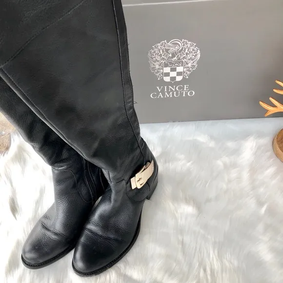 VINCE Camuto Black Booca Riding Boots Size 7