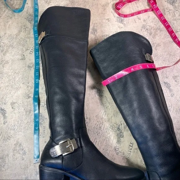 Vince Camuto Bocca OTK Black Vintage Leather Riding Boots