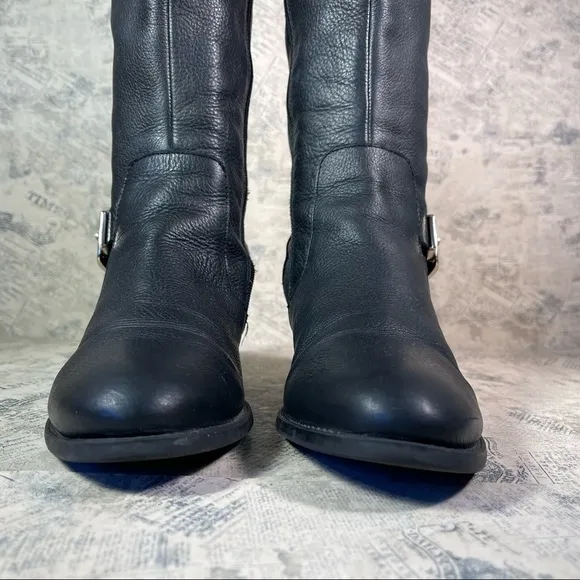 Vince Camuto Bocca OTK Black Vintage Leather Riding Boots