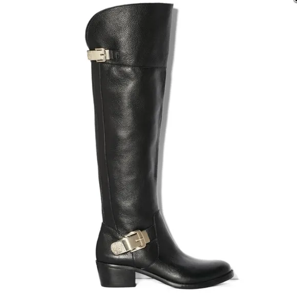 Vince Camuto Bocca OTK Black Vintage Leather Riding Boots