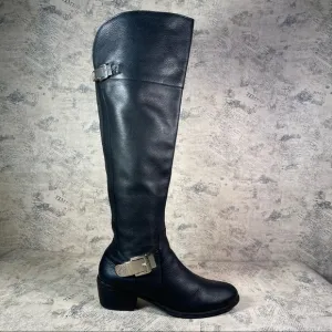 Vince Camuto Bocca OTK Black Vintage Leather Riding Boots