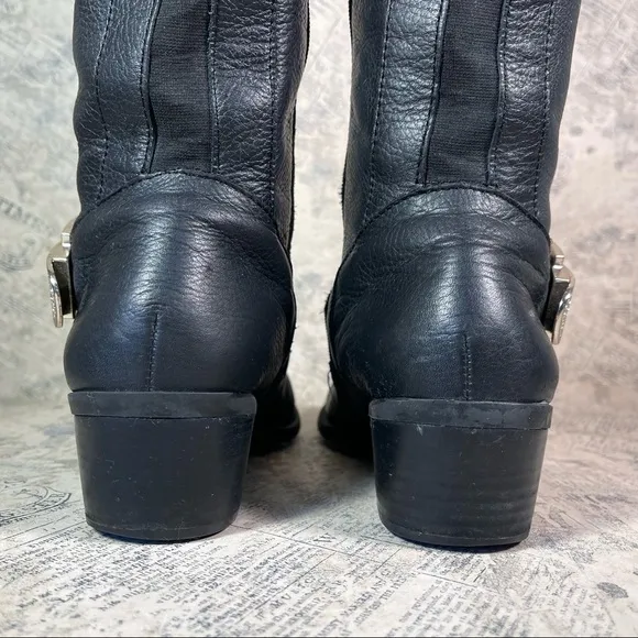 Vince Camuto Bocca OTK Black Vintage Leather Riding Boots