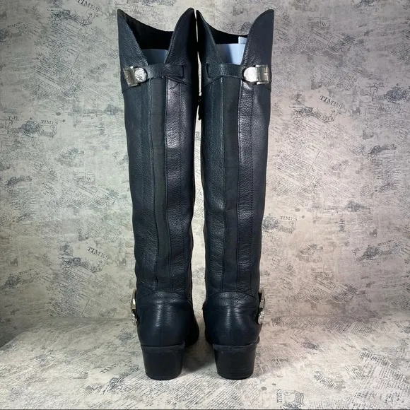 Vince Camuto Bocca OTK Black Vintage Leather Riding Boots