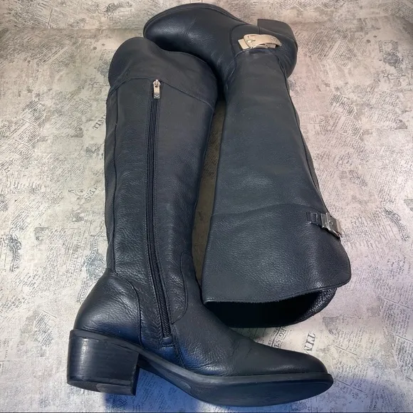 Vince Camuto Bocca OTK Black Vintage Leather Riding Boots
