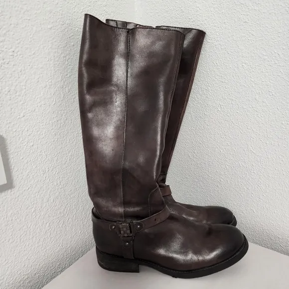 Vince Camuto Farren Brown Leather Riding Boots
