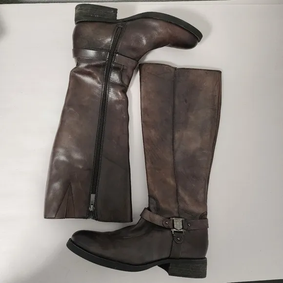 Vince Camuto Farren Brown Leather Riding Boots