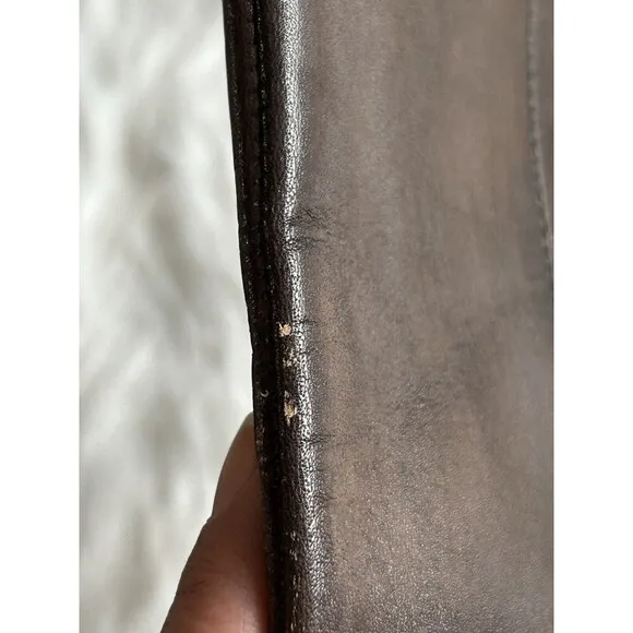 Vince Camuto Farren Tall Women’s Size 7 Gray Leather Riding Boots Flaws