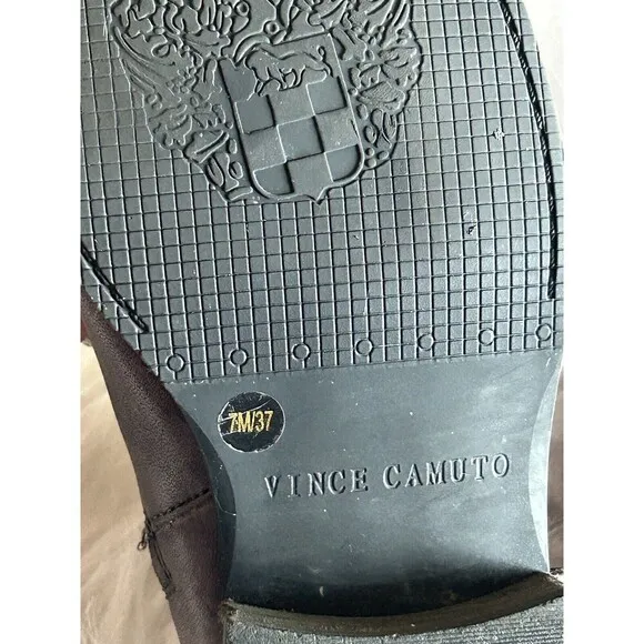 Vince Camuto Farren Tall Women’s Size 7 Gray Leather Riding Boots Flaws