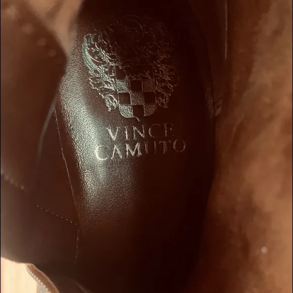 VINCE CAMUTO Leather Brown Riding Motto Boots Size 8 EUC