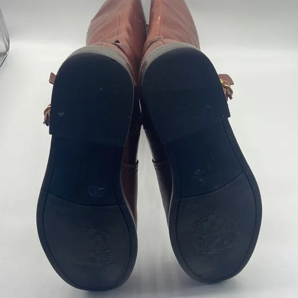 Vince Camuto Leather Zip Buckle Knee High Fashion Boots Size 6.5