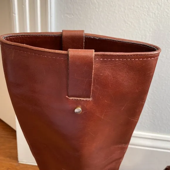 Vince Camuto Leather Zip Buckle Knee High Fashion Boots Size 6.5