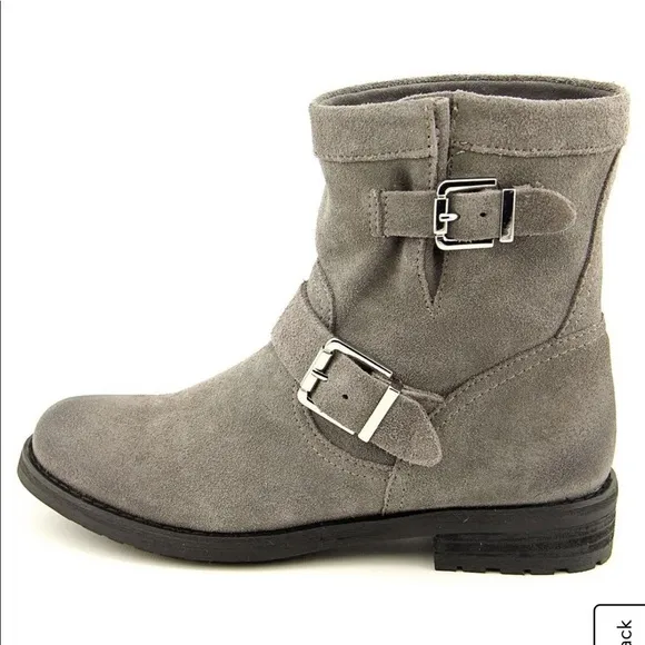 Vince Camuto “Rubina” Gray Suede Moto Boots sz 8.5