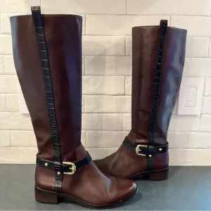Vince Camuto sz 7.5 Ina2 brown and black leather knee high riding boots