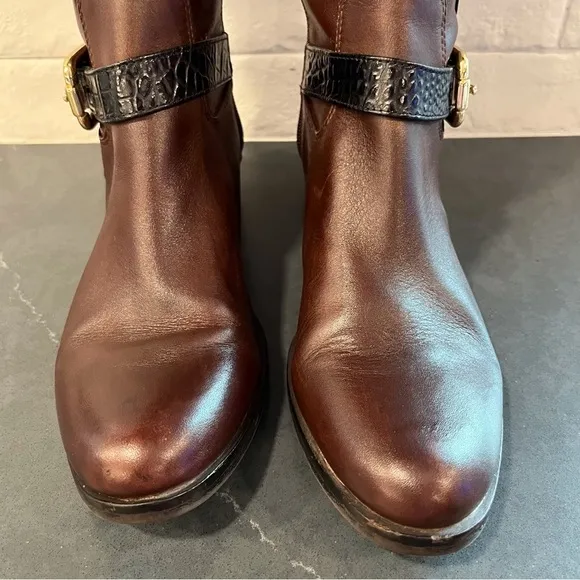 Vince Camuto sz 7.5 Ina2 brown and black leather knee high riding boots