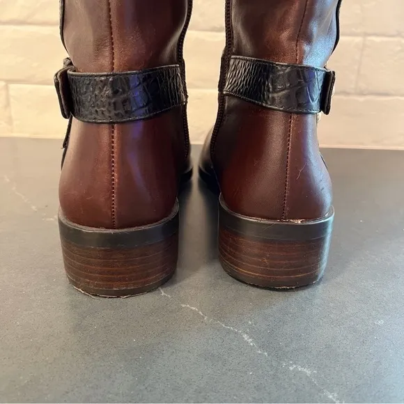 Vince Camuto sz 7.5 Ina2 brown and black leather knee high riding boots