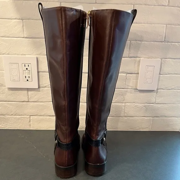 Vince Camuto sz 7.5 Ina2 brown and black leather knee high riding boots
