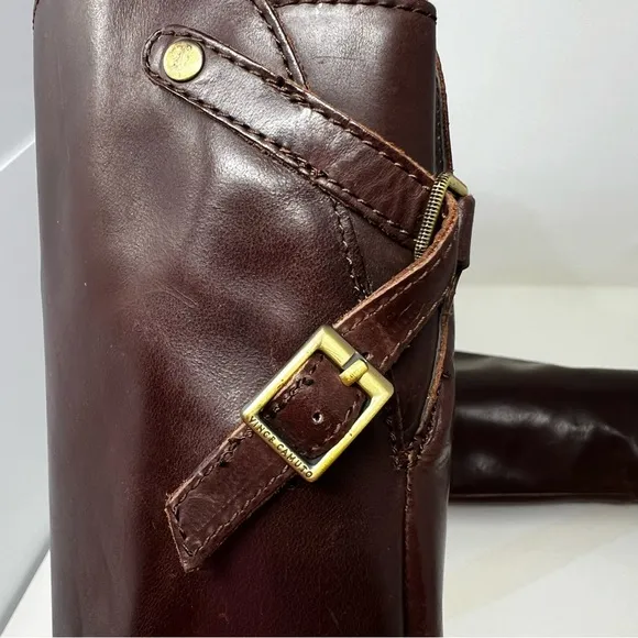 Vince Camuto Tall Riding Boots Kadia Brown Size 7.5 women’s side zip leather