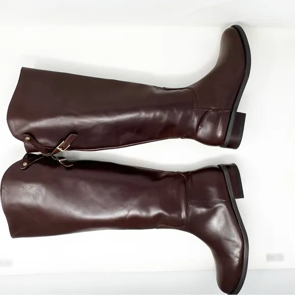 Vince Camuto Tall Riding Boots Kadia Brown Size 7.5 women’s side zip leather