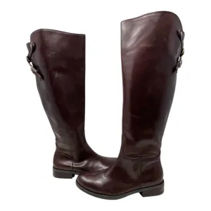 Vince Camuto Tall Riding Boots Kadia Brown Size 7.5 women’s side zip leather