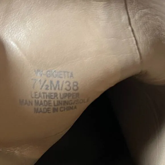 Vince Camuto Tan Suede Block Heeled Boots Size 7.5