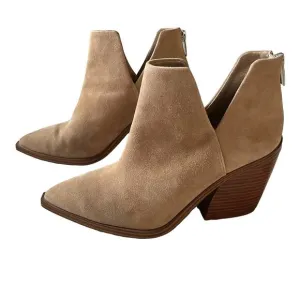 Vince Camuto Tan Suede Block Heeled Boots Size 7.5