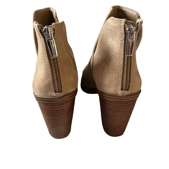 Vince Camuto Tan Suede Block Heeled Boots Size 7.5