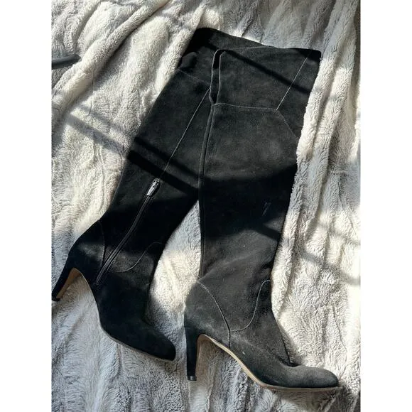 Vince Camuto Womens Armaceli Suede Almond Toe Over Knee Riding Boots size 7