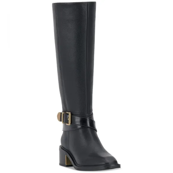 Vince Camuto Women's Gini Knee High Black Leather Boot- Size 9M